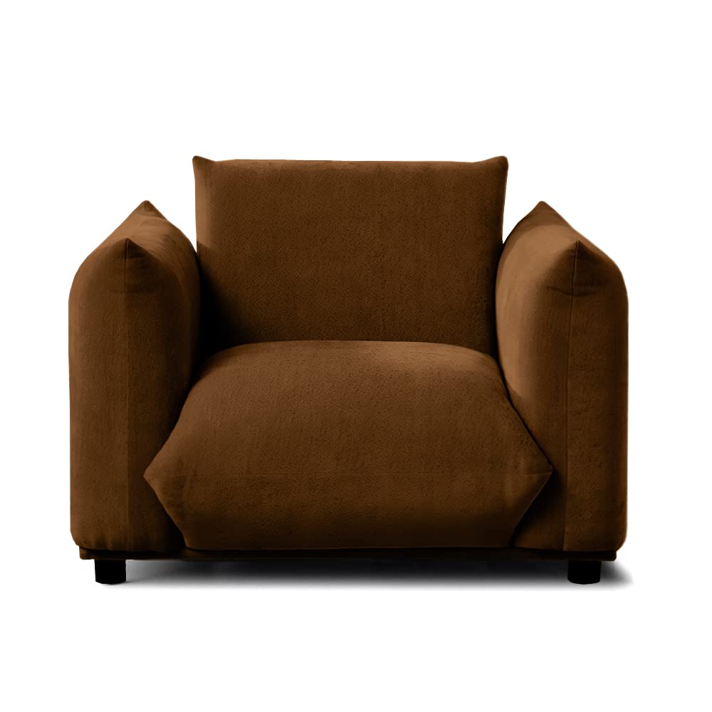 Amazon｜モダンデザインソファ 1人掛け ブラウン ポケットコイル